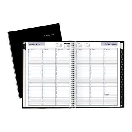 At-A-Glance AT-A-GLANCE Hardcover Weekly Appointment Book, 11 x 8, Black, 2022 G520H00